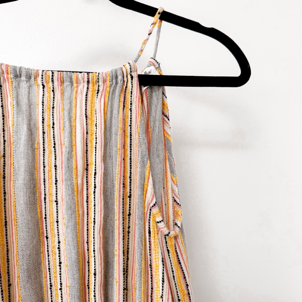 Others Follow Gemini High Neck ‎ Striped Open Back Tank Top Multicolor Coral  XS - Picture 5 of 12